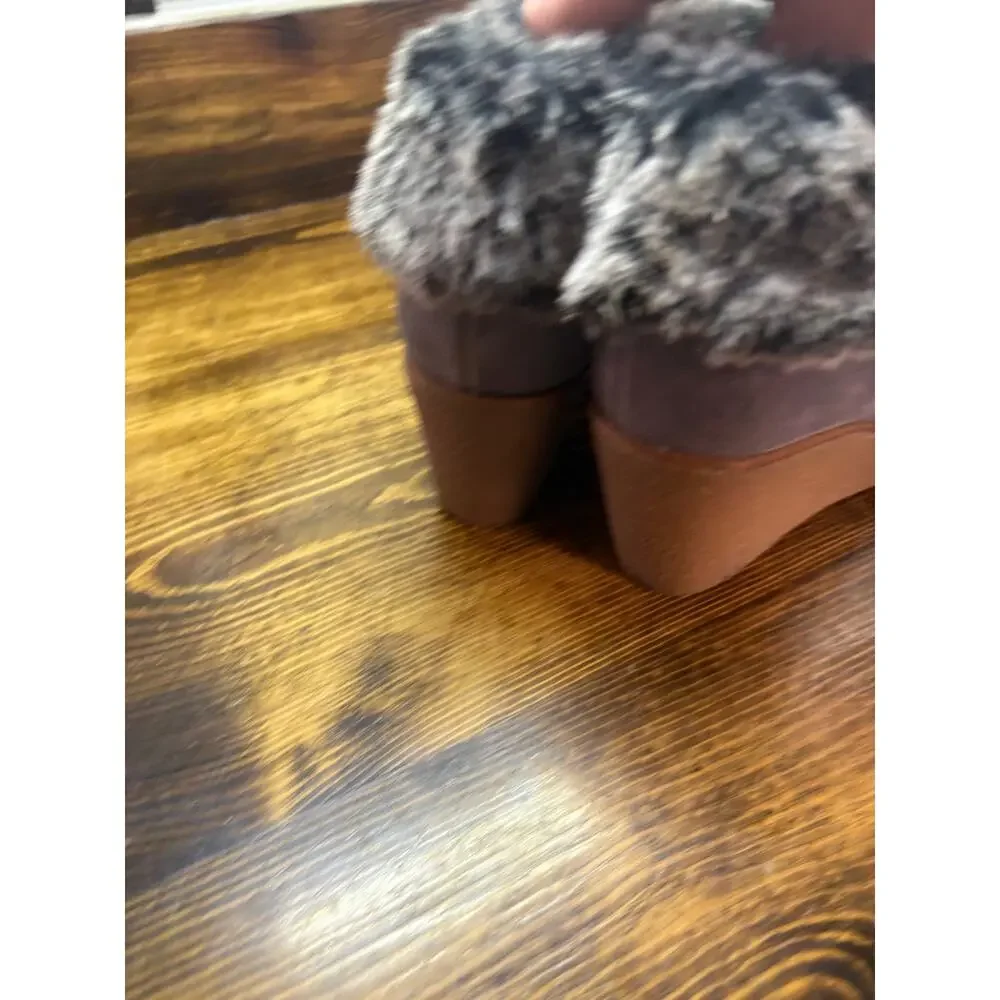 Cole Haan Gray Waterproof Fur Lined Wedges‎ Size 8